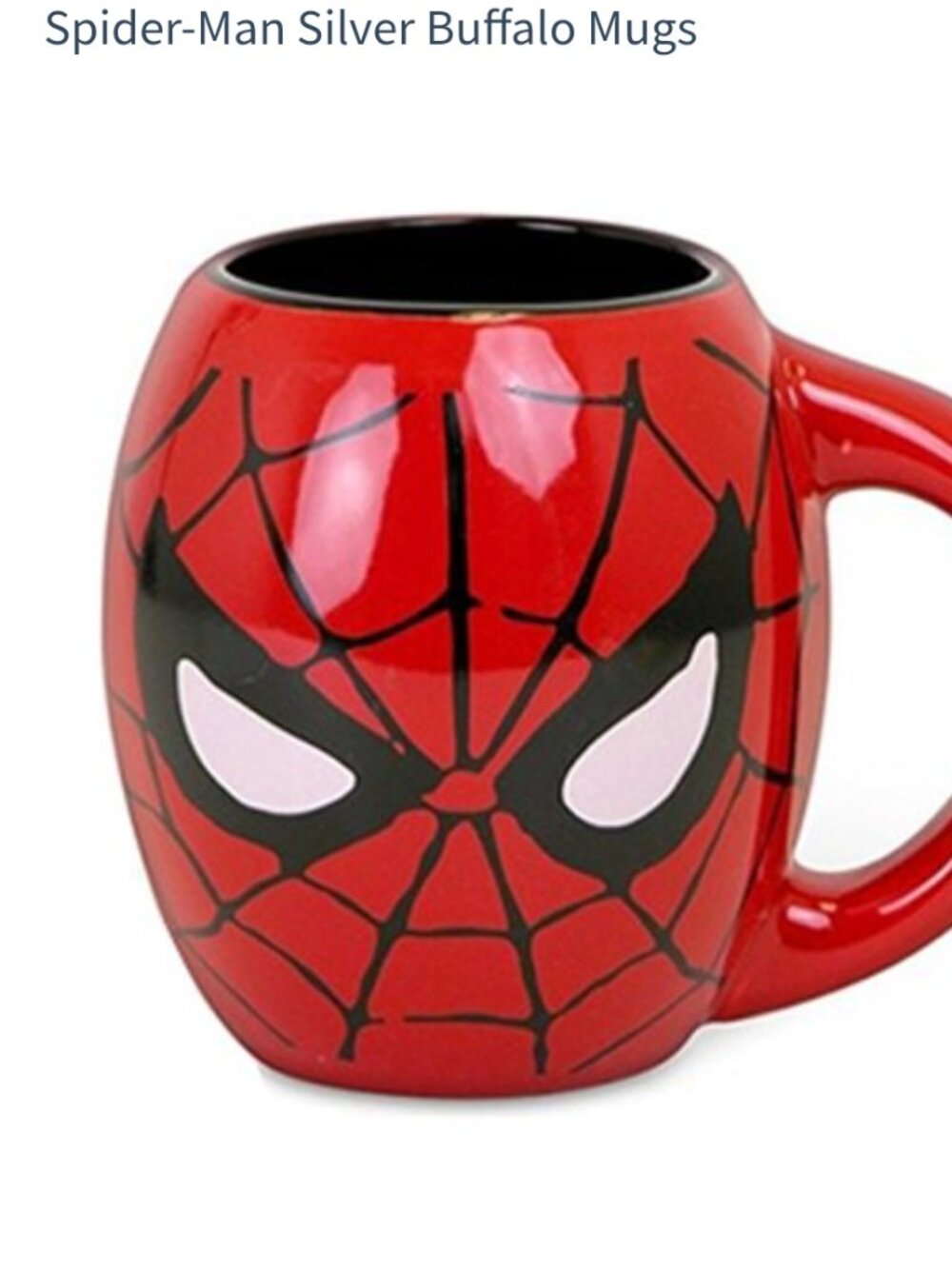 Marvel Spider Man Oval 18 oz Ceramic Red and Black Coffee Mug Collectible